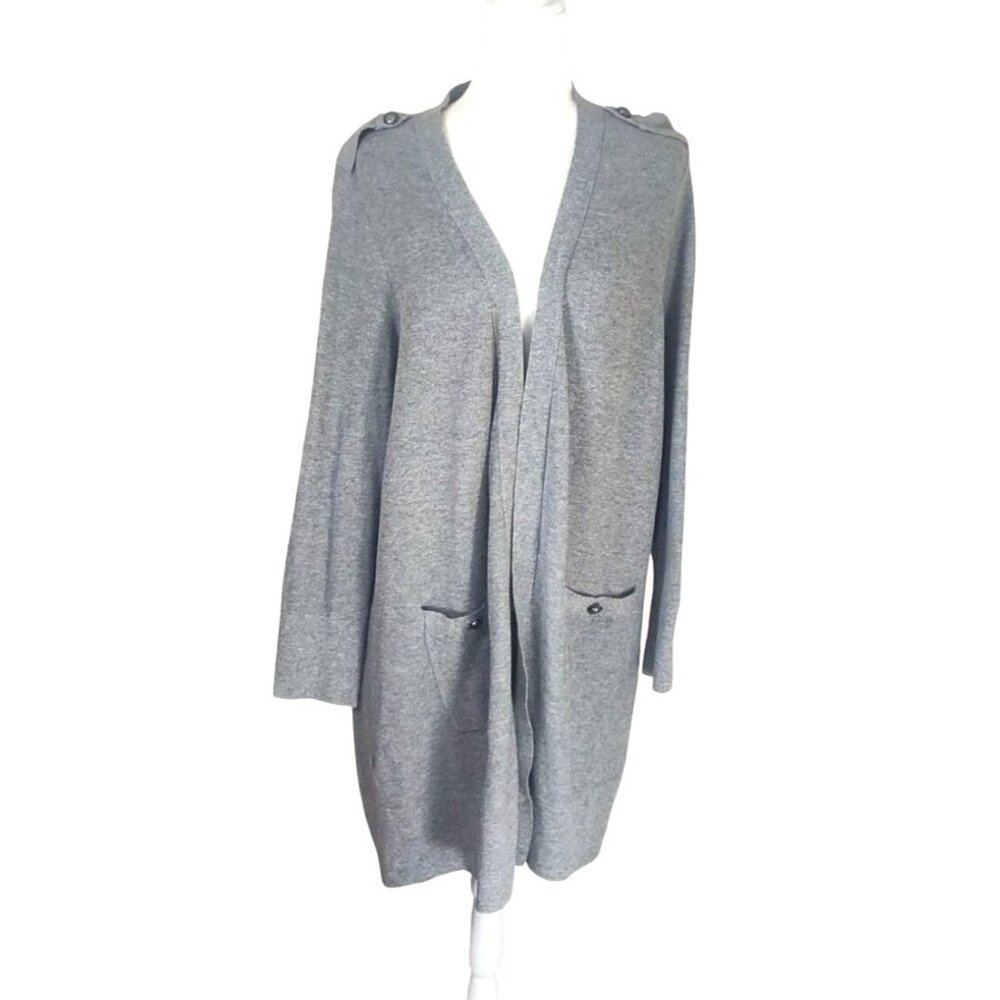Talbots Gray Open Front Cardigan Sweater Size 3XP Woman's  Petite